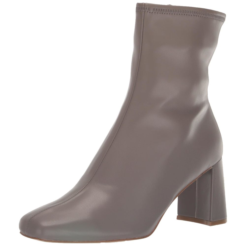Steve Madden Gray Stretch Leather Block Heel Ankle Boots